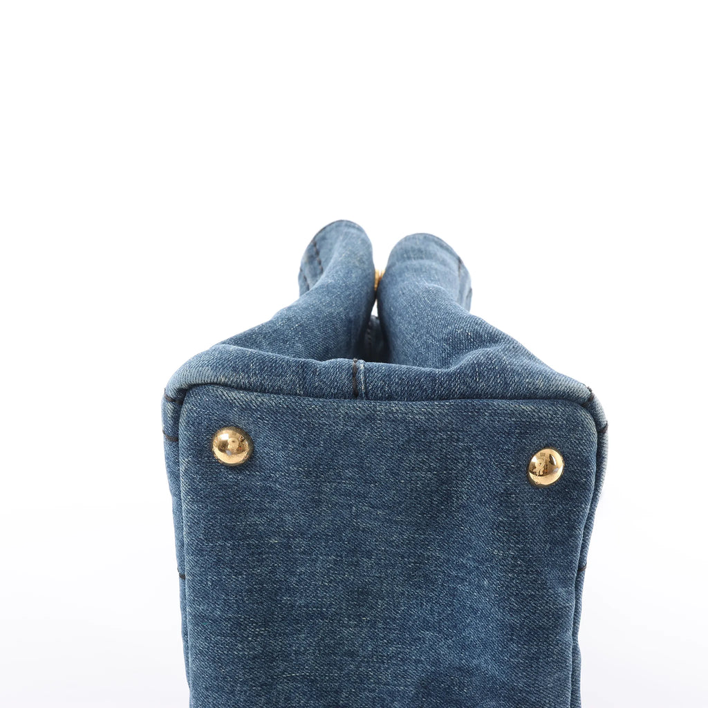 Prada Canapa Denim 2Way Handbag in Blue