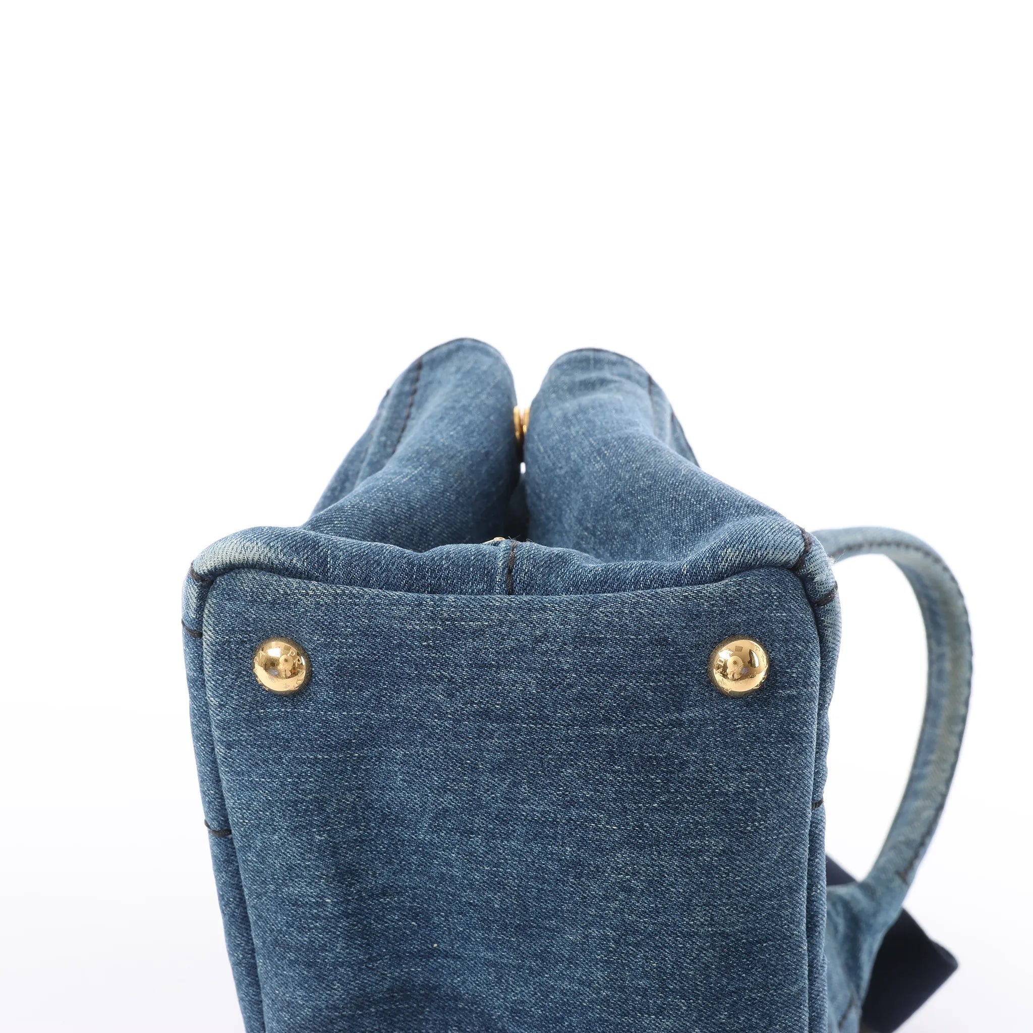 Prada Canapa Denim 2Way Handbag in Blue