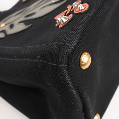 Prada Canapa Hawaii 2Way Handbag in Black x Orange