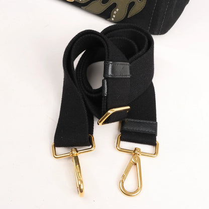 Prada Canapa Hawaii 2Way Handbag in Black x Orange