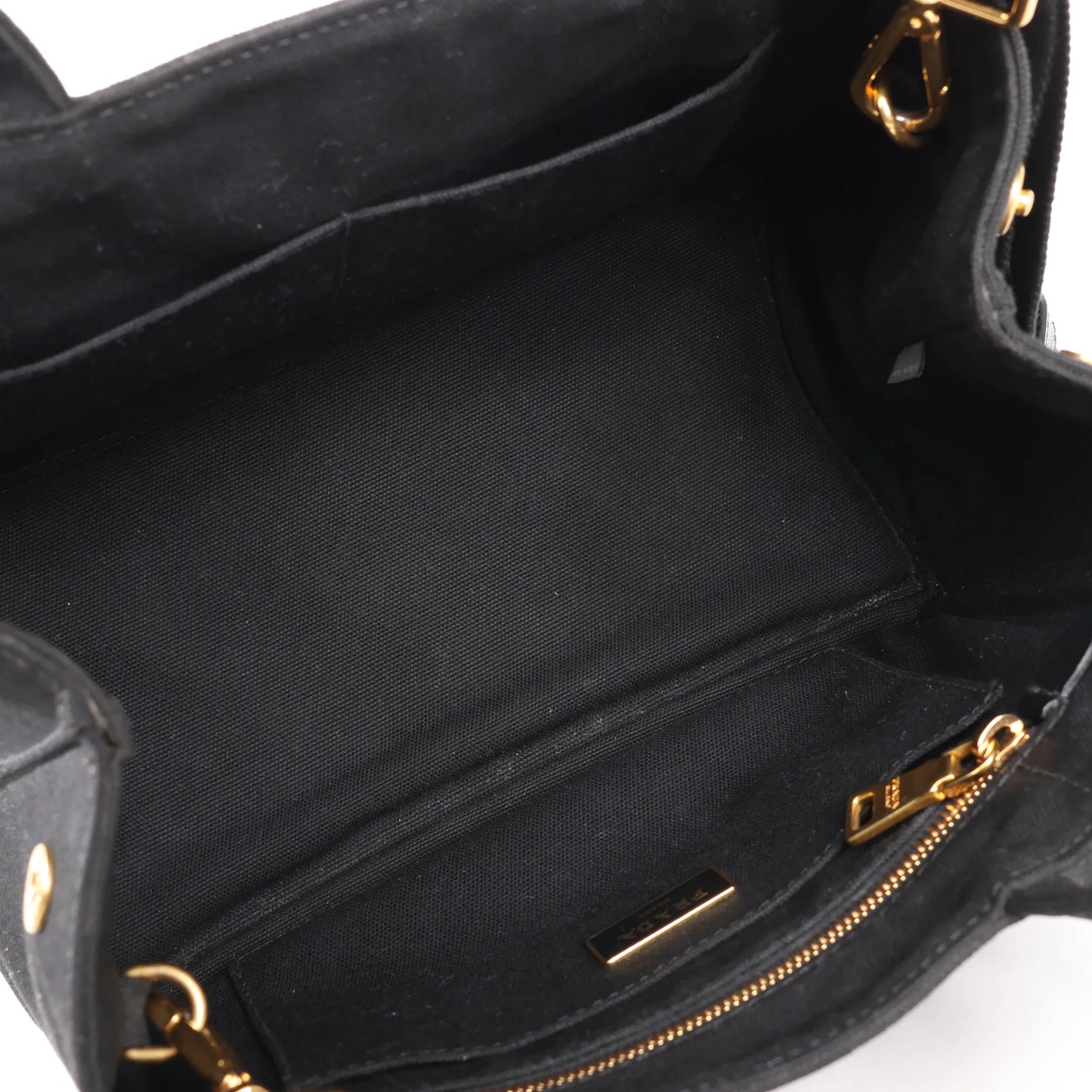 Prada Canapa Hawaii 2Way Handbag in Black x Orange