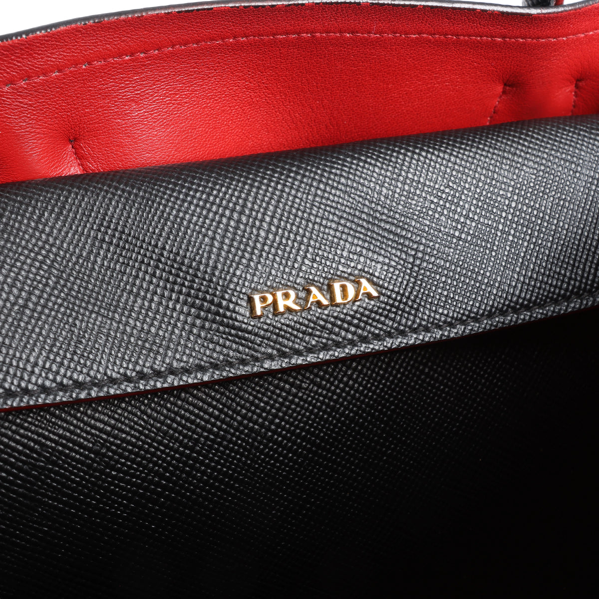 Bolso Prada Cuir Saffiano Lux de piel bidireccional en rosa