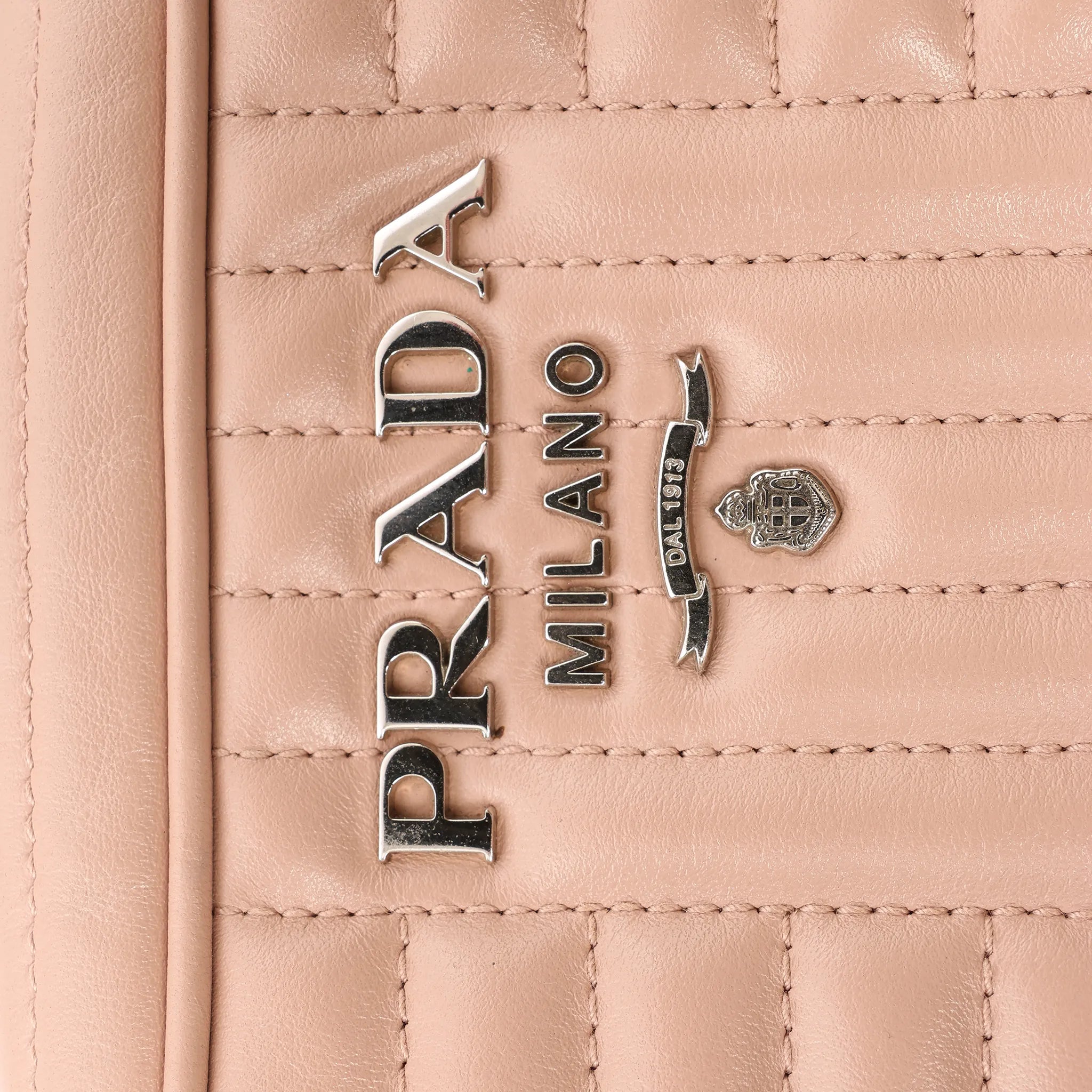Prada Diagram Leather Chain Crossbody Bag in Pink 1BH083