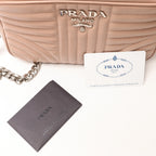 Prada Diagram Leather Chain Crossbody Bag in Pink 1BH083