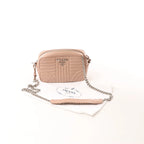 Prada Diagram Leather Chain Crossbody Bag in Pink 1BH083