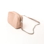 Prada Diagram Leather Chain Crossbody Bag in Pink 1BH083