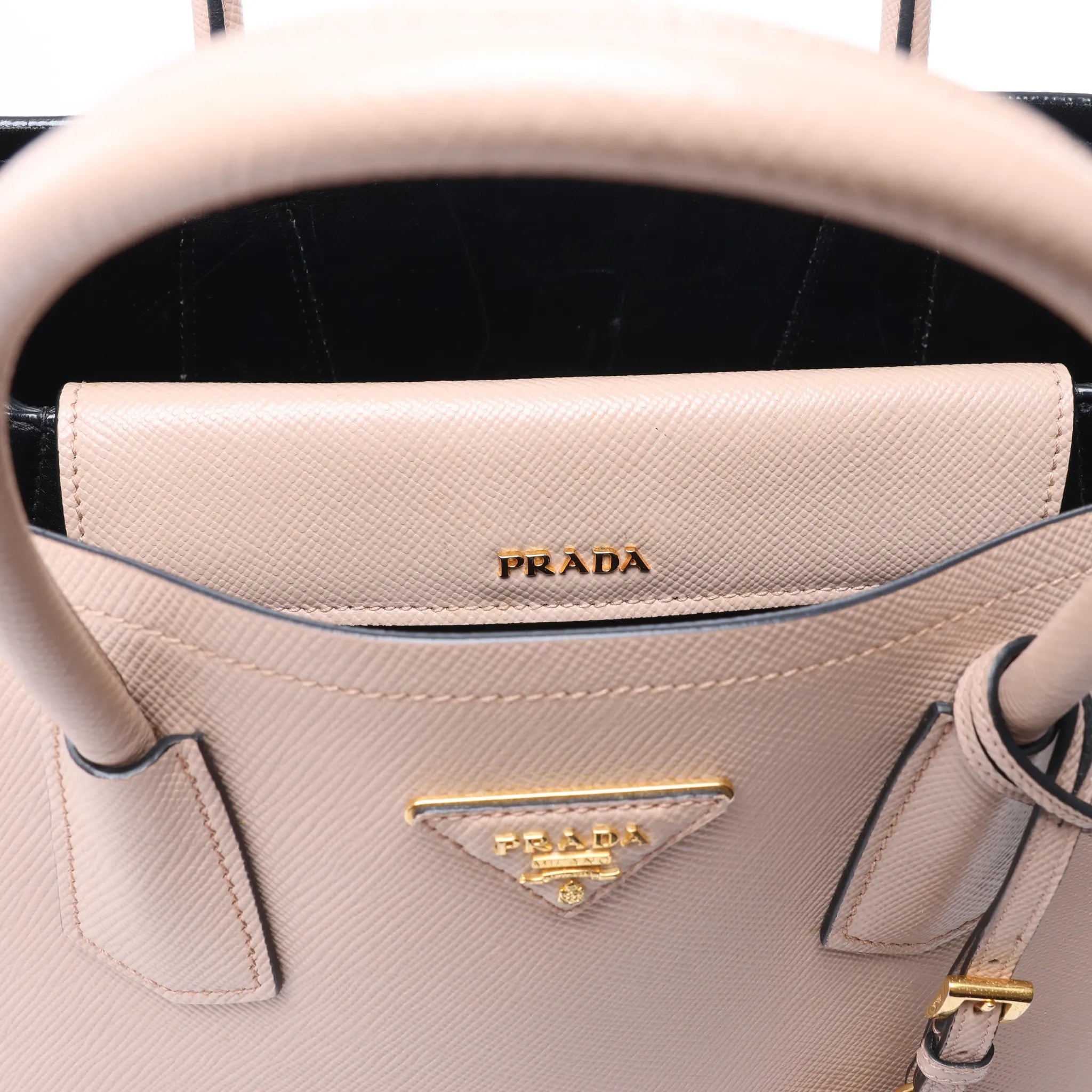 Prada Double Saffiano Leather Handbag in Pink