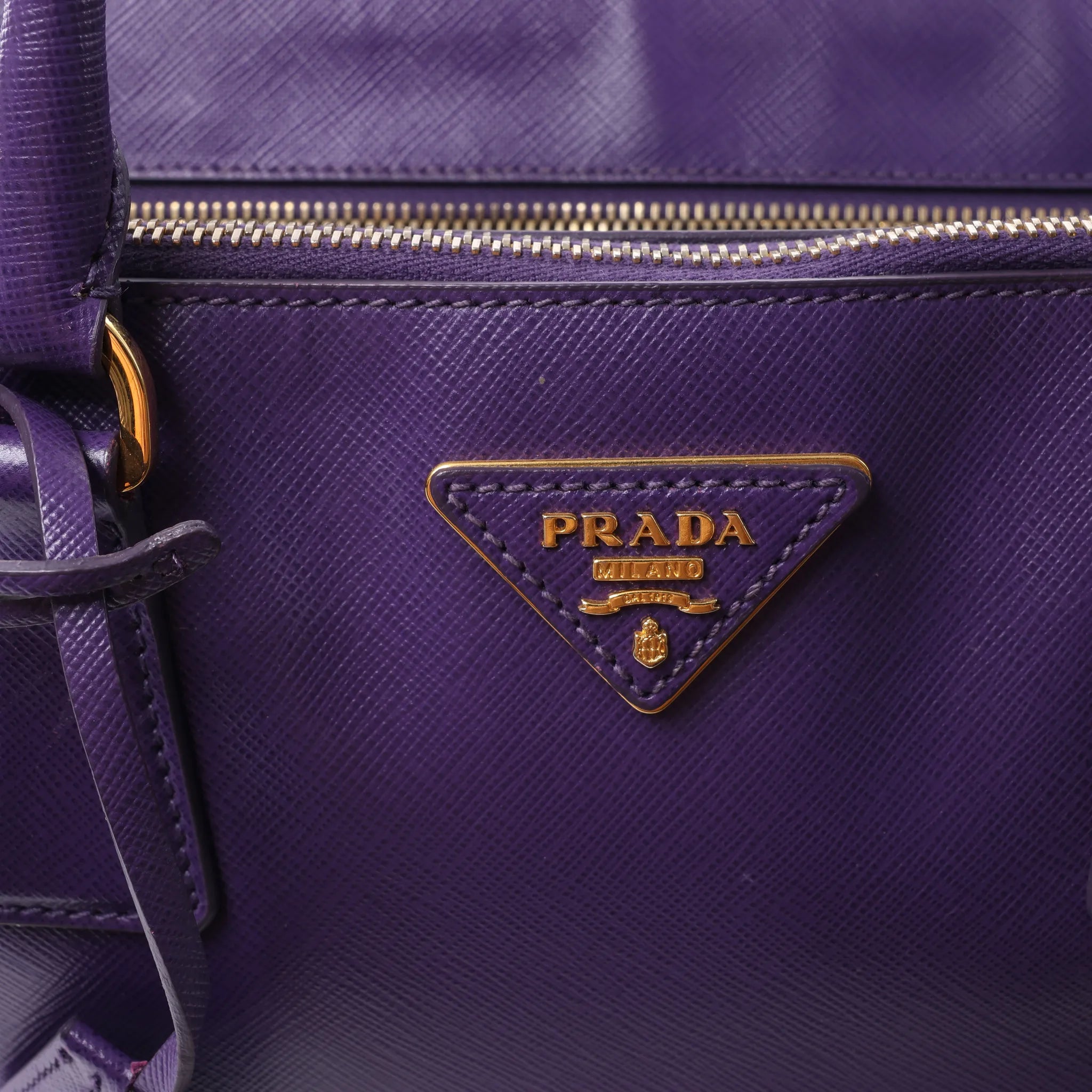 Prada Galleria Saffiano Lux Leather 2Way Handbag in Purple