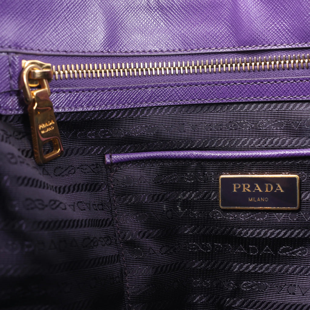 Prada Galleria Saffiano Lux Leather 2Way Handbag in Purple