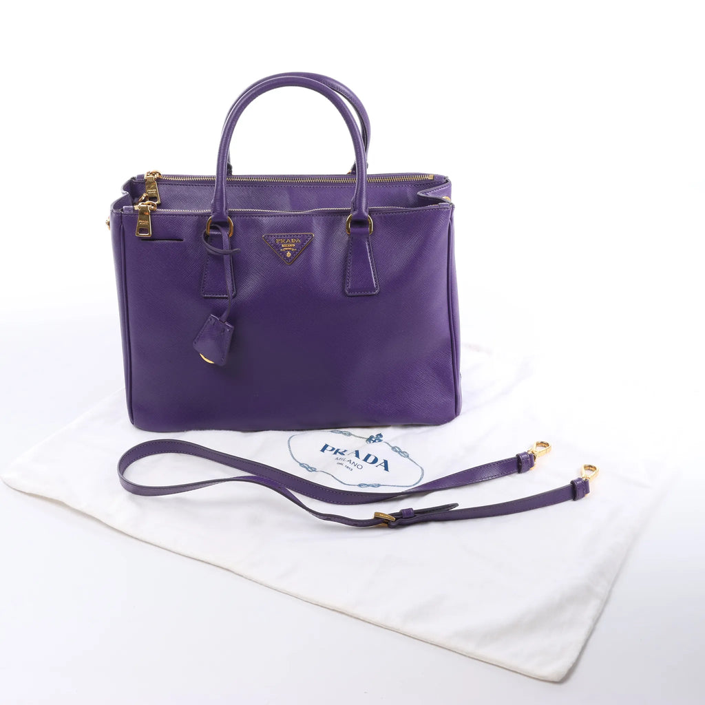 Prada Galleria Saffiano Lux Leather 2Way Handbag in Purple