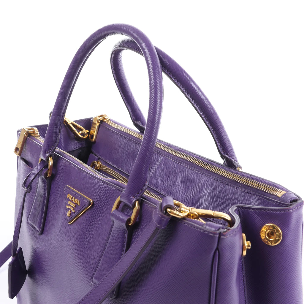 Prada Galleria Saffiano Lux Leather 2Way Handbag in Purple