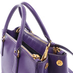 Prada Galleria Saffiano Lux Leather 2Way Handbag in Purple
