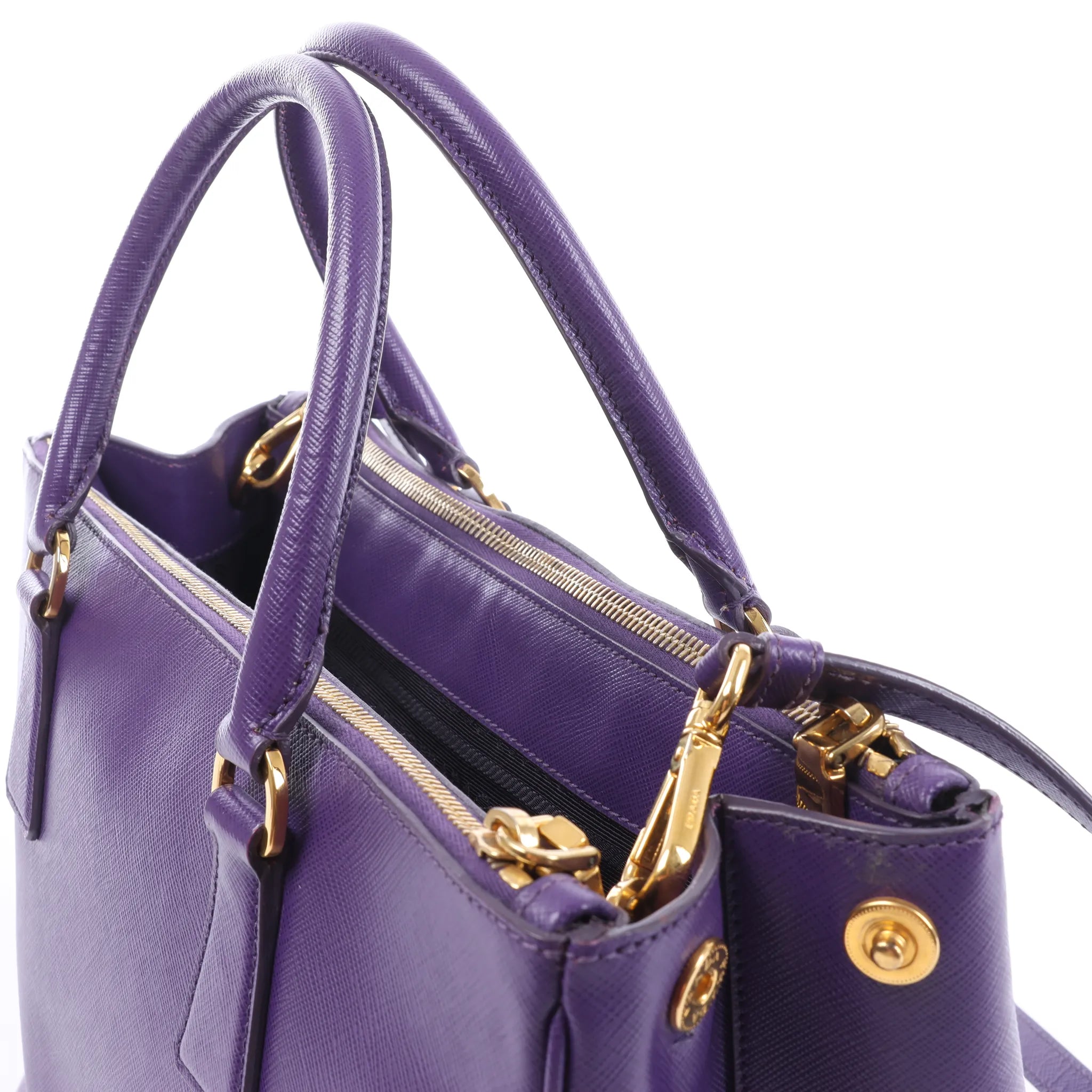 Prada Galleria Saffiano Lux Leather 2Way Handbag in Purple