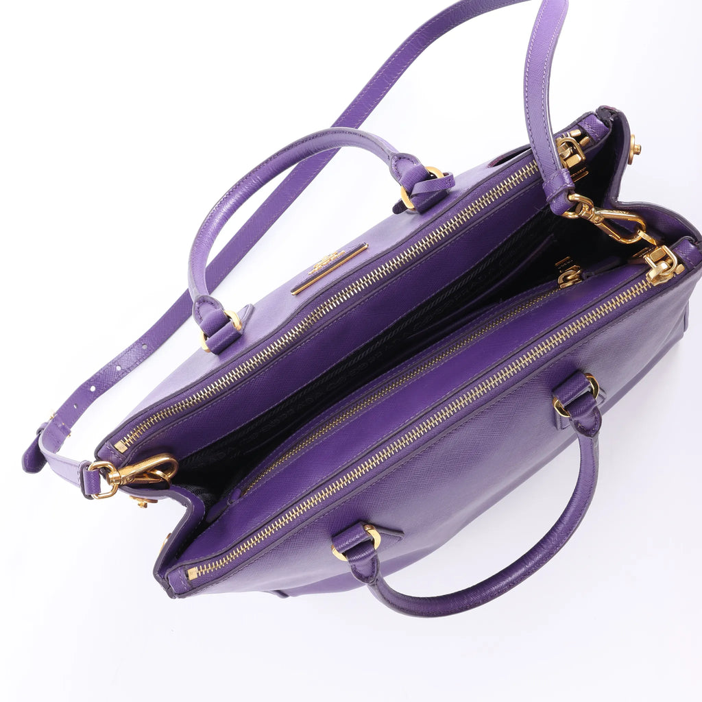 Prada Galleria Saffiano Lux Leather 2Way Handbag in Purple