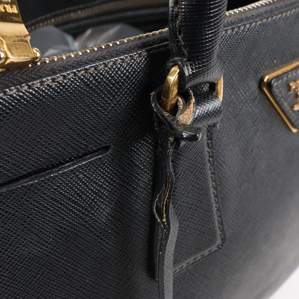 Prada Galleria Saffiano Lux Leather 2Way Handbag in Black