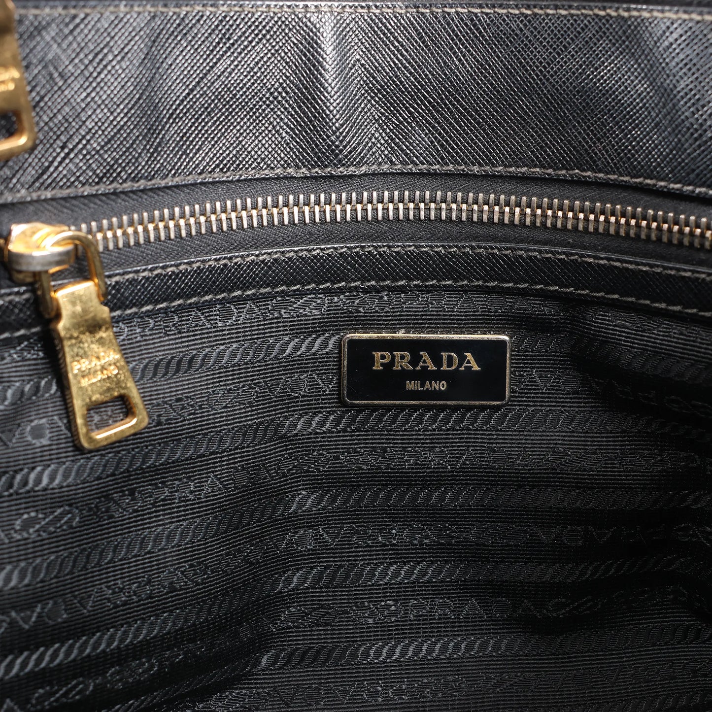 Prada Galleria Saffiano Lux Leather 2Way Handbag in Black