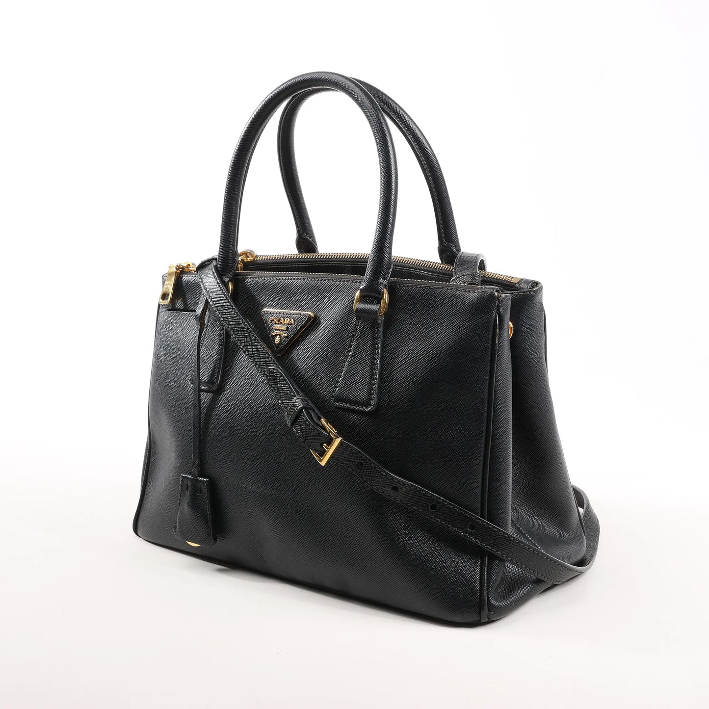 Prada Galleria Saffiano Lux Leather 2Way Handbag in Black