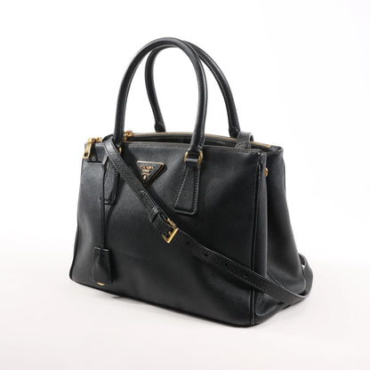 Prada Galleria Saffiano Lux Leather 2Way Handbag in Black