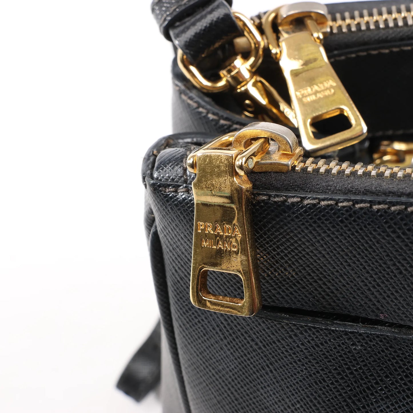 Prada Galleria Saffiano Lux Leather 2Way Handbag in Black