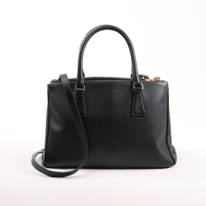 Prada Galleria Saffiano Lux Leather 2Way Handbag in Black