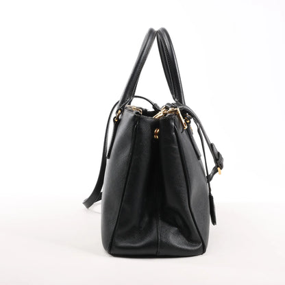 Prada Galleria Saffiano Lux Leather 2Way Handbag in Black