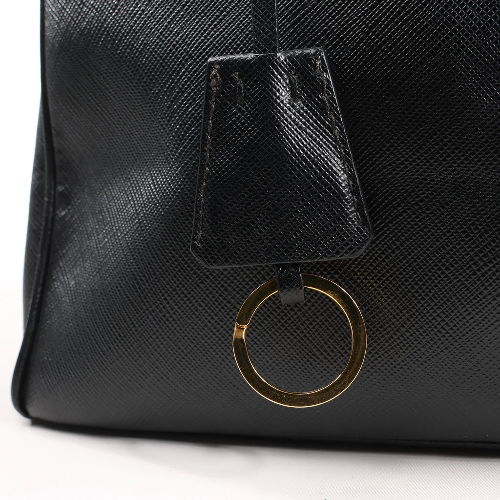 Prada Galleria Saffiano Lux Leather 2Way Handbag in Black