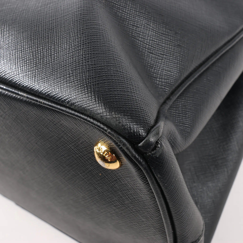 Prada Galleria Saffiano Lux Leather 2Way Handbag in Black