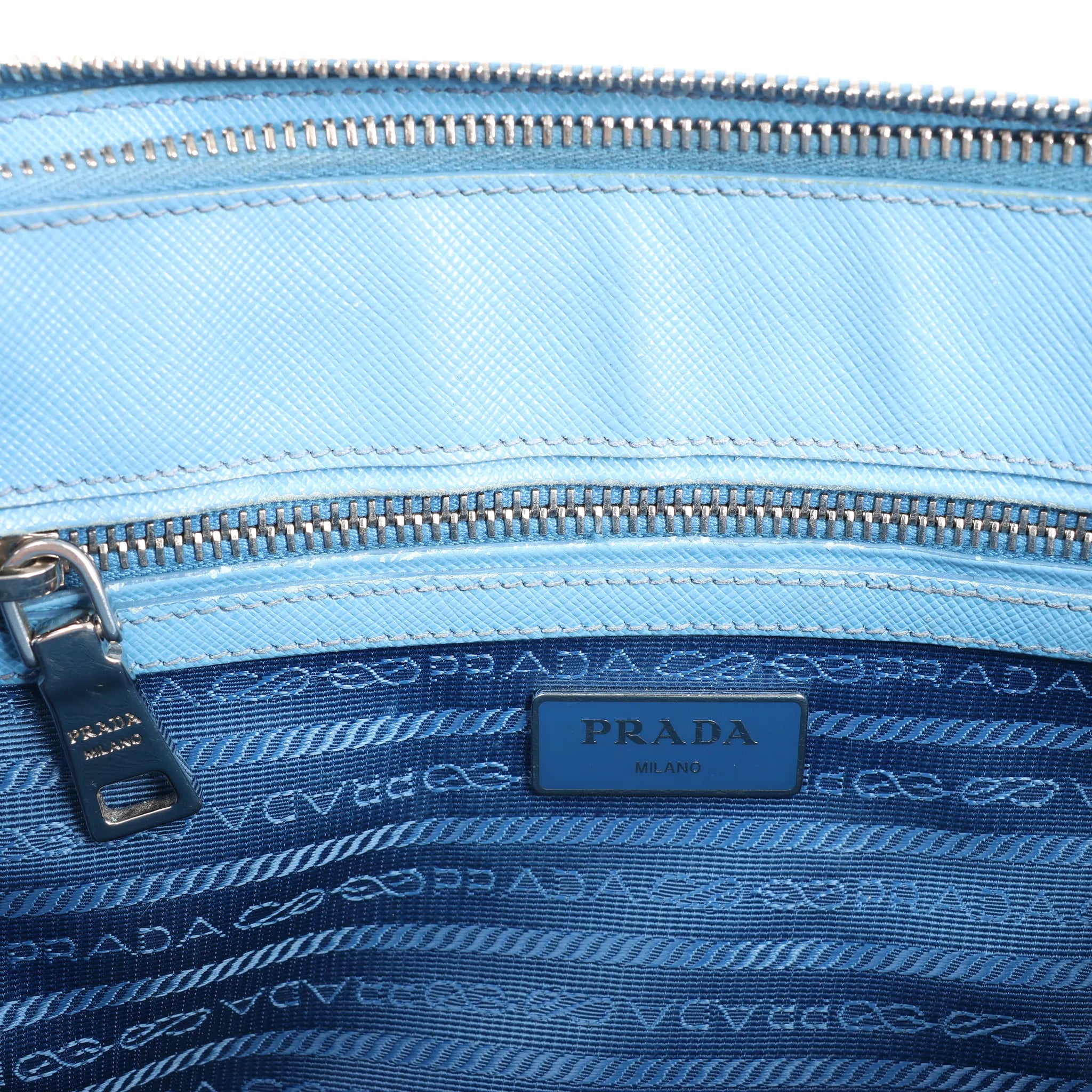 Prada Galleria Saffiano Lux Leather 2Way Handbag in Blue