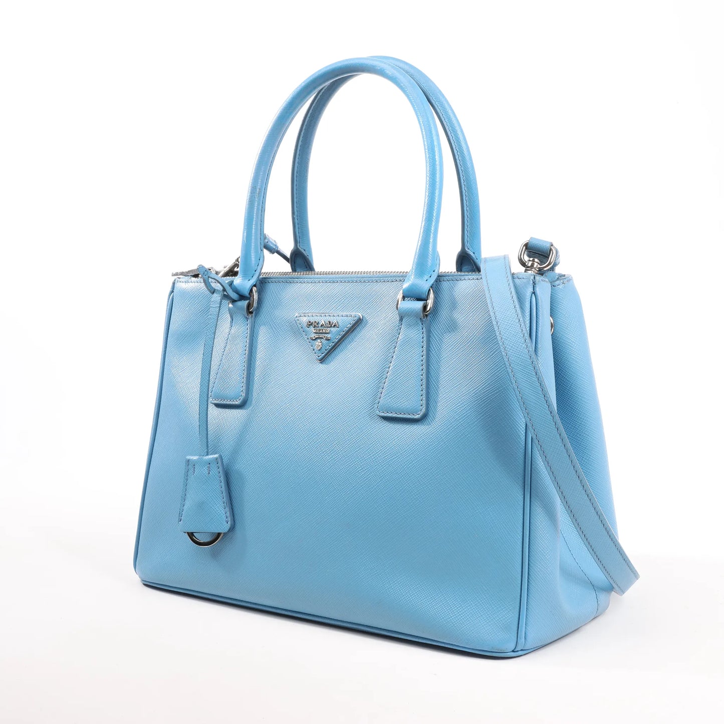 Prada Galleria Saffiano Lux Leather 2Way Handbag in Blue