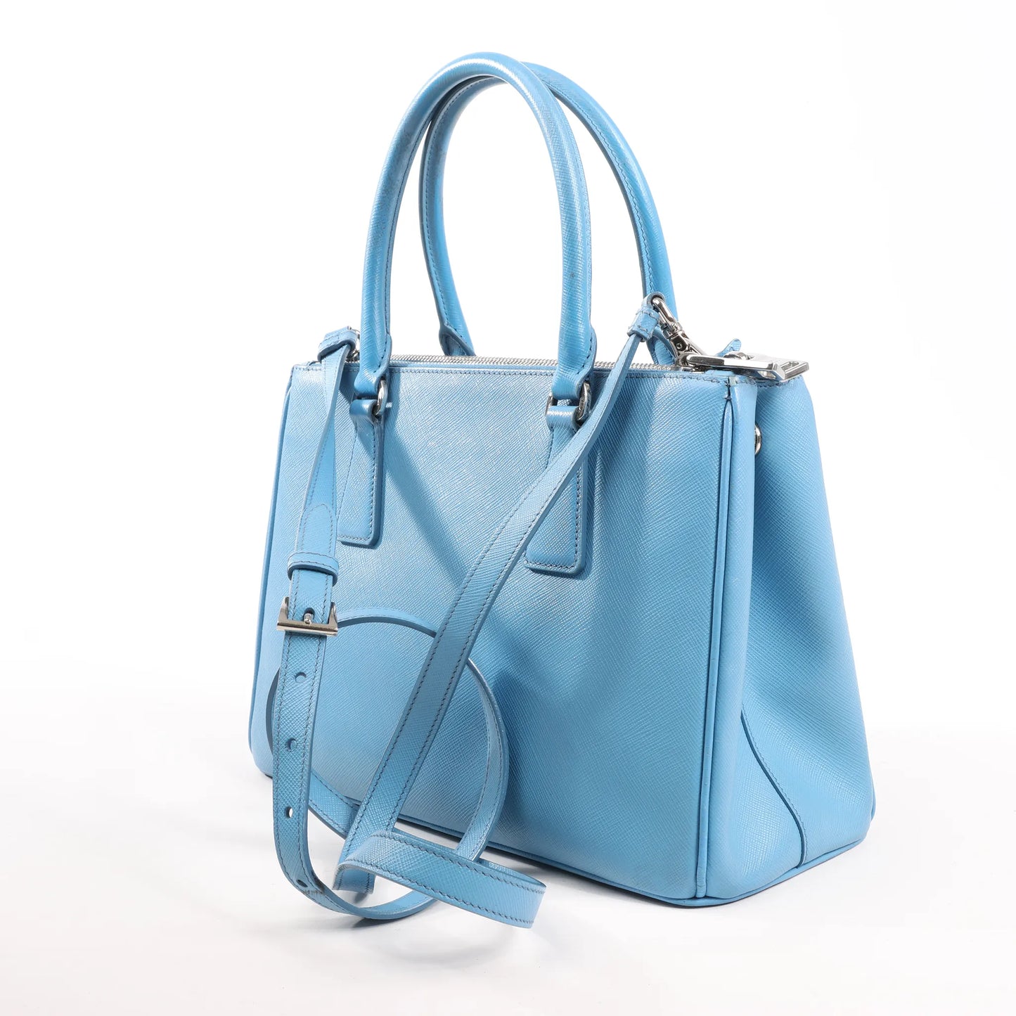 Prada Galleria Saffiano Lux Leather 2Way Handbag in Blue