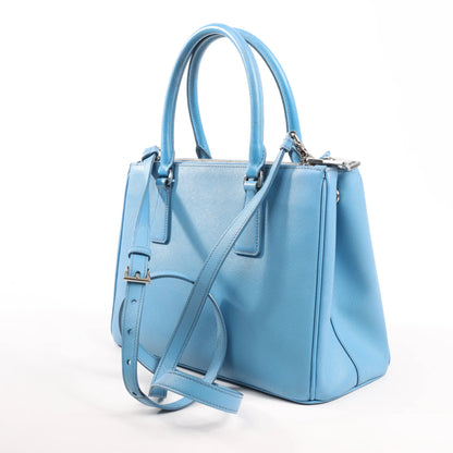Prada Galleria Saffiano Lux Leather 2Way Handbag in Blue