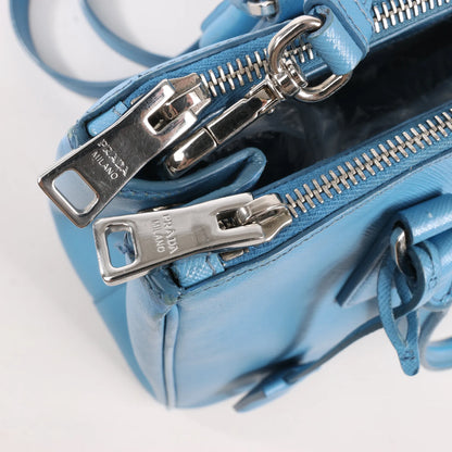 Prada Galleria Saffiano Lux Leather 2Way Handbag in Blue
