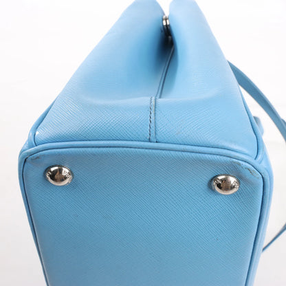 Prada Galleria Saffiano Lux Leather 2Way Handbag in Blue