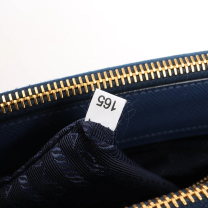 Sac à main Prada Galleria Saffiano Lux en cuir bleu marine, 2 en 1, référence 1BA274