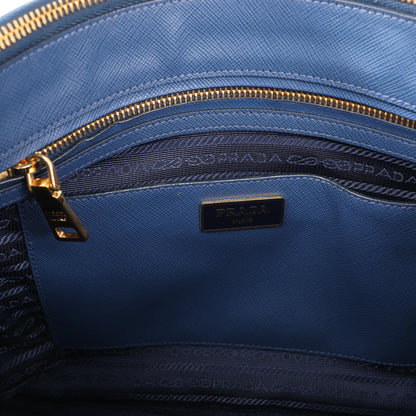 Sac à main Prada Galleria Saffiano Lux en cuir bleu marine, 2 en 1, référence 1BA274