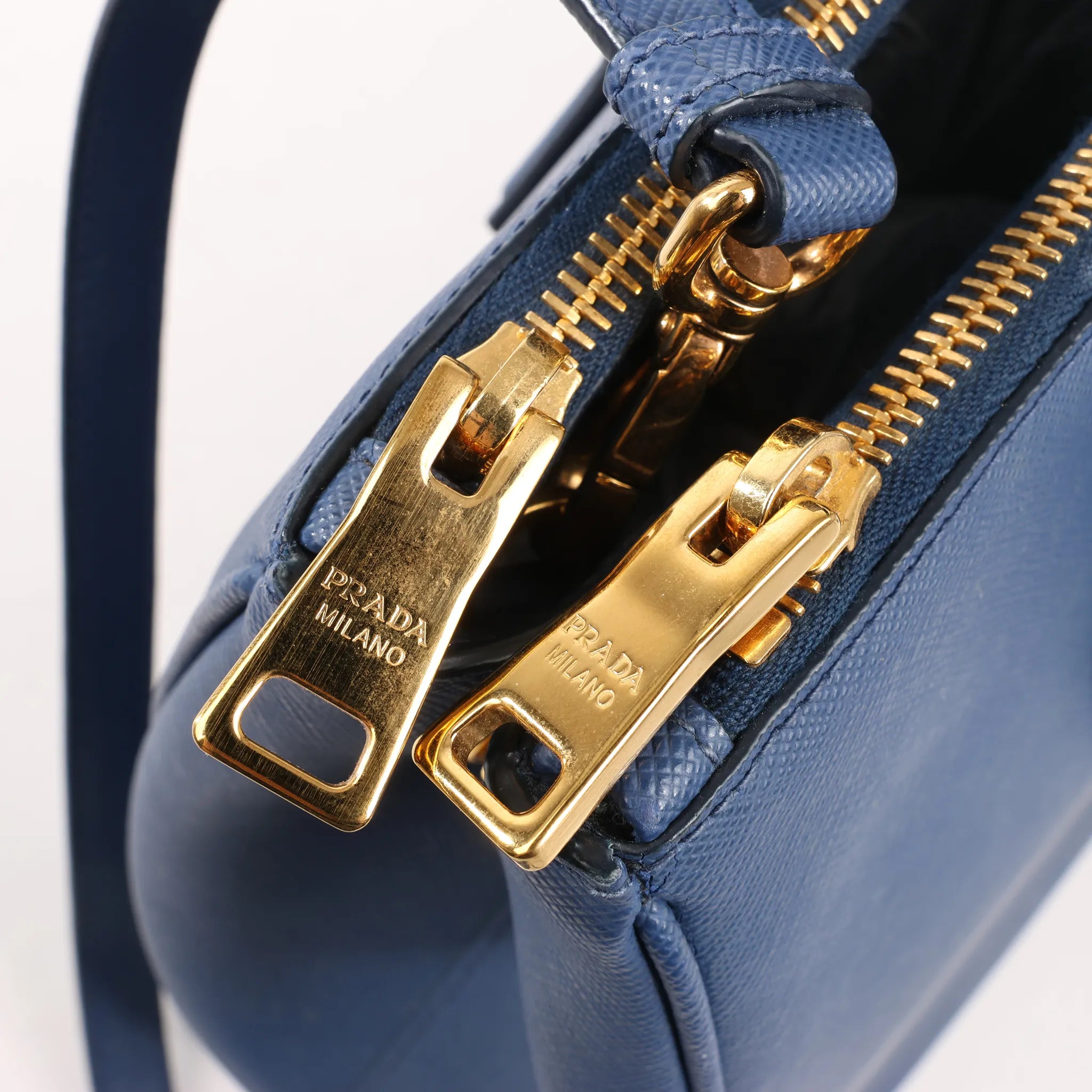 Prada Galleria Saffiano Lux Leather 2Way Handbag in Navy Blue 1BA274