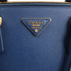 Prada Galleria Saffiano Lux Leather 2Way Handbag in Navy Blue 1BA274