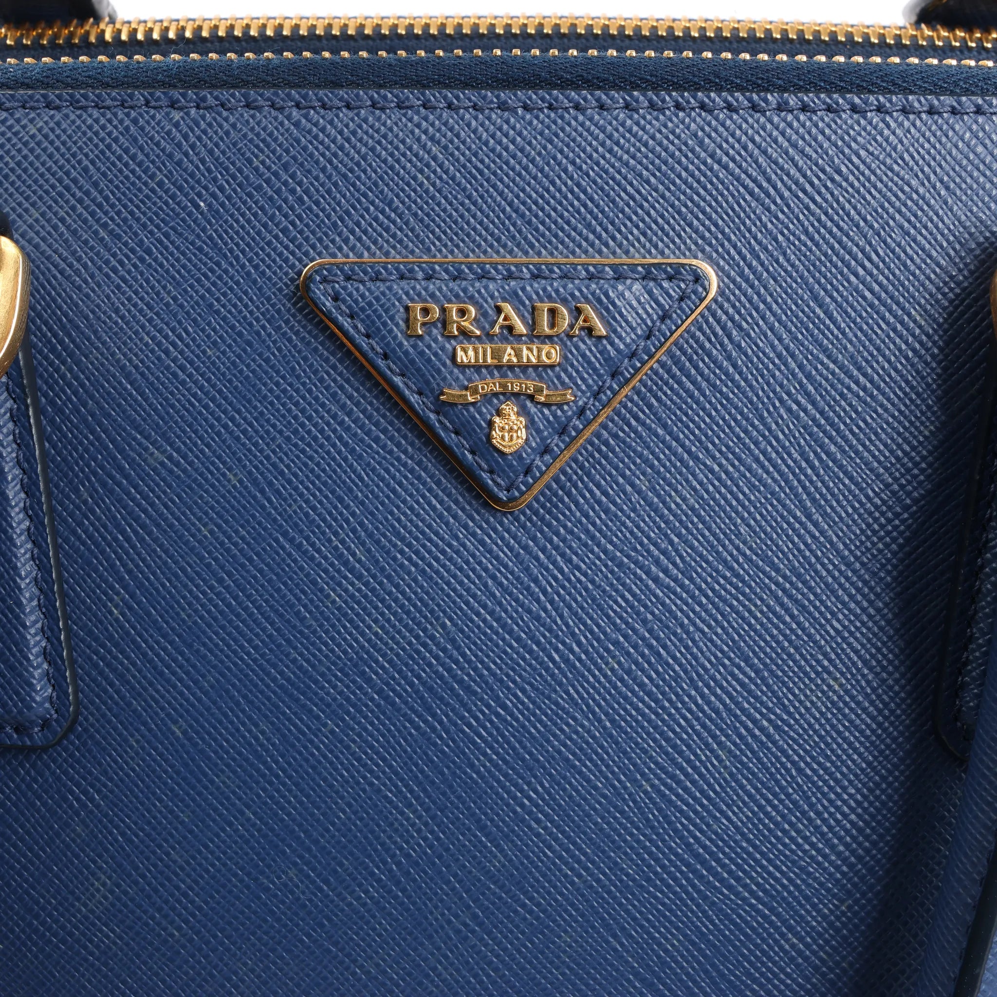 Prada Galleria Saffiano Lux Leather 2Way Handbag in Navy Blue 1BA274