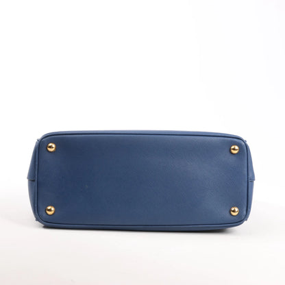 Sac à main Prada Galleria Saffiano Lux en cuir bleu marine, 2 en 1, référence 1BA274