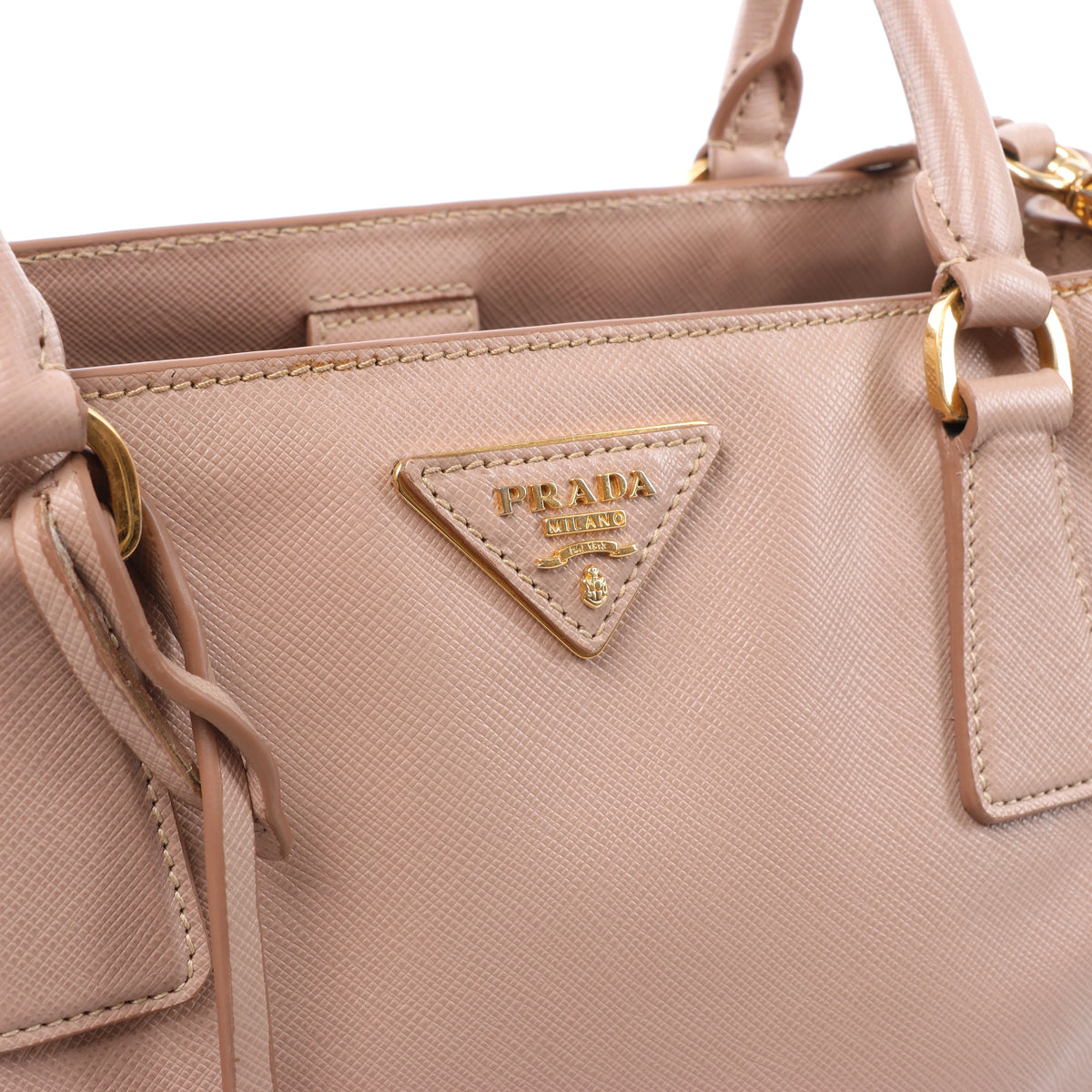 Prada Galleria Saffiano Leather 2Way Handbag in Beige