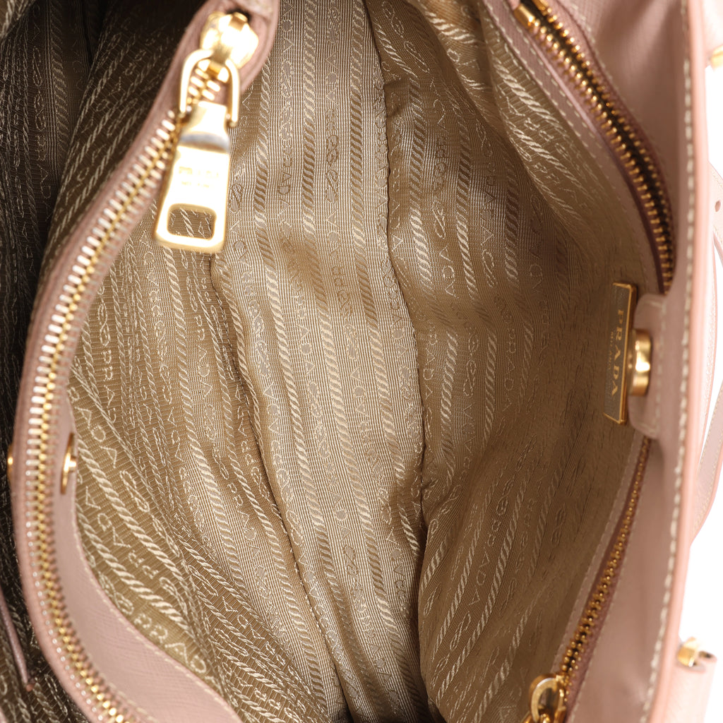 Prada Galleria Saffiano Leather 2Way Handbag in Beige