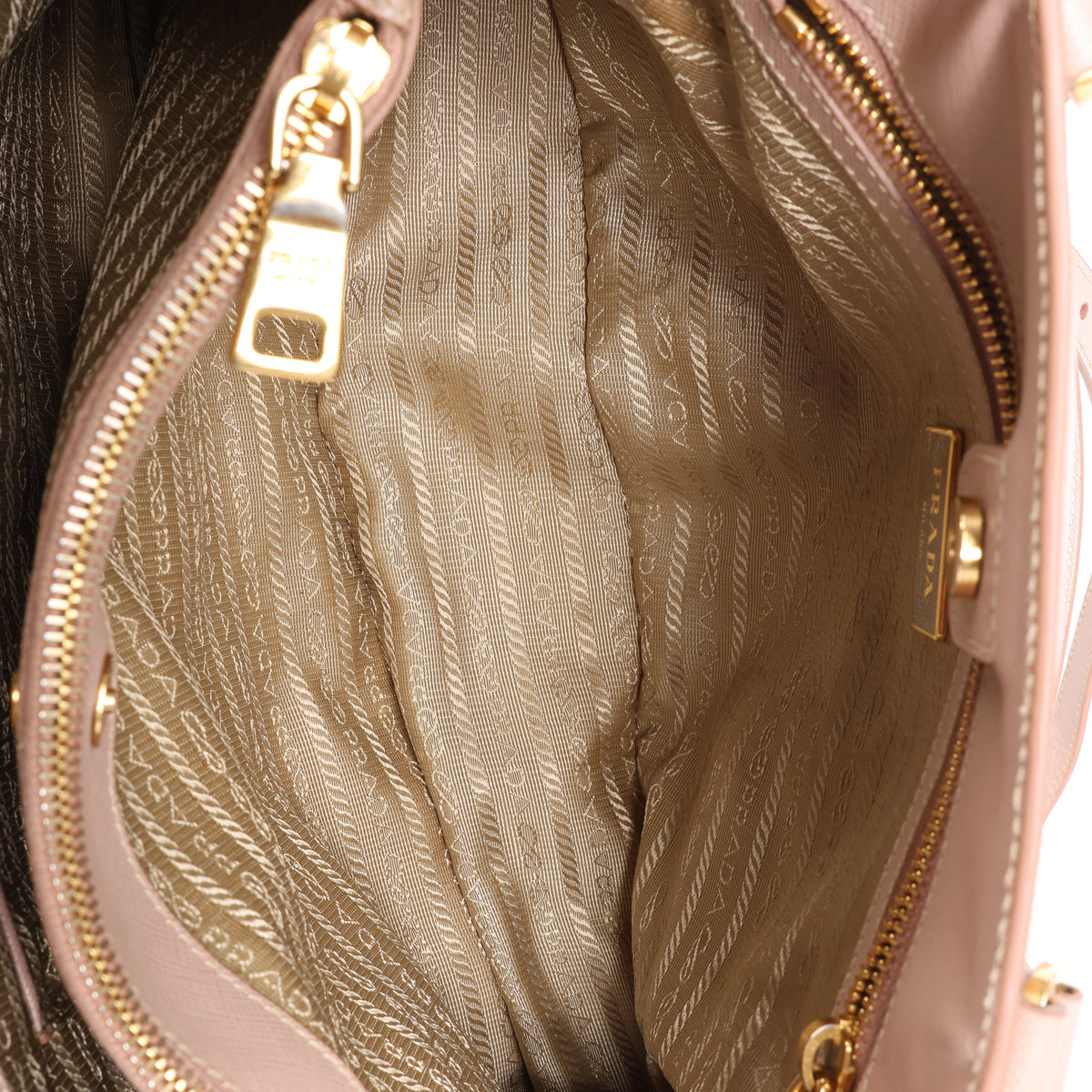 Prada Galleria Saffiano Leather 2Way Handbag in Beige