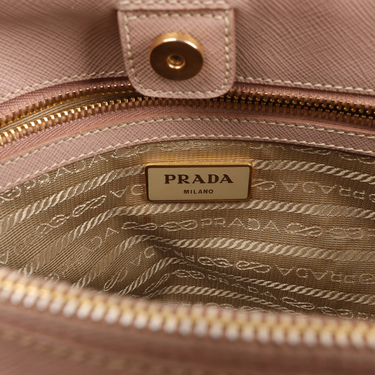 Prada Galleria Saffiano Leather 2Way Handbag in Beige
