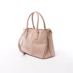 Prada Galleria Saffiano Leather 2Way Handbag in Beige