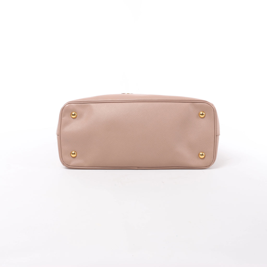 Prada Galleria Saffiano Leather 2Way Handbag in Beige