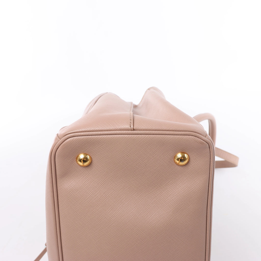 Prada Galleria Saffiano Leather 2Way Handbag in Beige