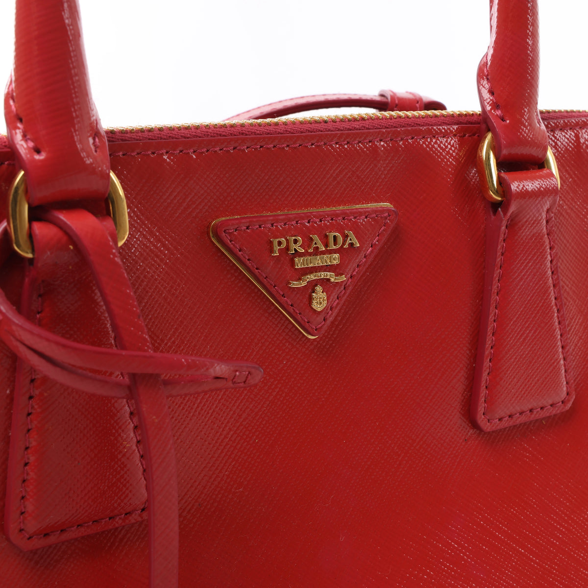 Prada Galleria Saffiano Lux Leather 2Way Handbag Red BN2316