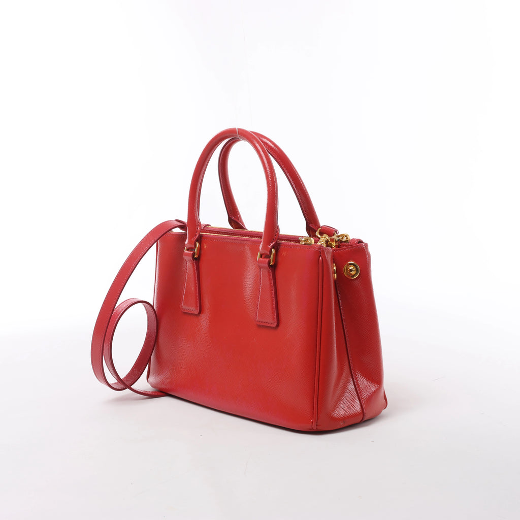 Prada Galleria Saffiano Lux Leather 2Way Handbag Red BN2316