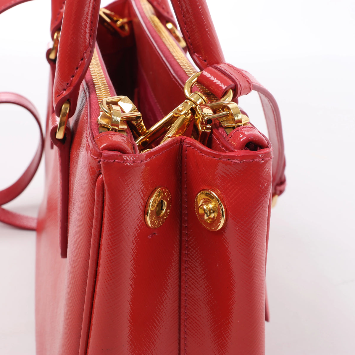 Prada Galleria Saffiano Lux Leather 2Way Handbag Red BN2316