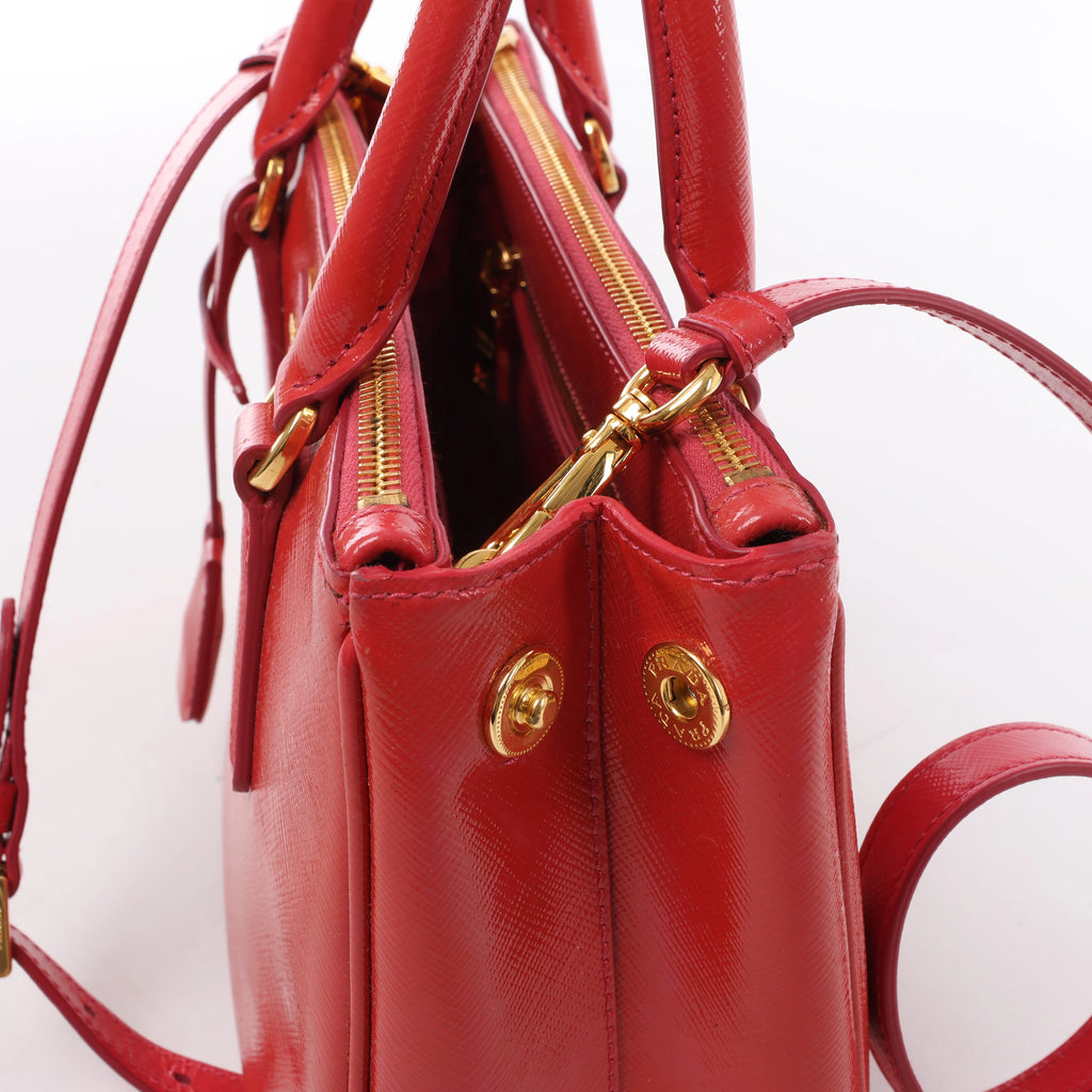 Prada Galleria Saffiano Lux Leather 2Way Handbag Red BN2316